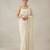 White embroidered georgette saree with unstitched blouse