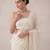 White embroidered georgette saree with unstitched blouse