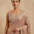 Peach embroidered georgette saree with unstitched blouse
