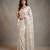 Ivory embroidered georgette saree with unstitched blouse