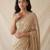 Gold embroidered georgette net blend saree with unstitched blouse