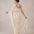 White embroidered georgette saree with unstitched blouse