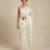 Ivory embroidered georgette saree with unstitched blouse