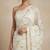 Ivory embroidered georgette saree with unstitched blouse