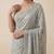 Grey embroidered georgette saree with unstitched blouse