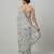 Grey embroidered georgette saree with unstitched blouse
