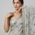 Grey embroidered georgette saree with unstitched blouse