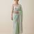 Mint green embroidered georgette saree with unstitched blouse