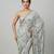 Grey embroidered georgette saree with unstitched blouse