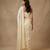 Yellow embroidered georgette saree with unstitched blouse