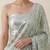 Mint green embroidered georgette saree with unstitched blouse
