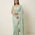 Green embroidered georgette saree with unstitched blouse