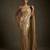 Gold embroidered shimmer georgette saree with unstitched blouse