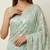 Green embroidered georgette saree with unstitched blouse