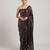 Black embroidered georgette saree with unstitched blouse