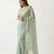 Green embroidered georgette saree with unstitched blouse