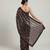 Black embroidered georgette saree with unstitched blouse