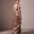 Brown embroidered soft organza saree with unstitched blouse