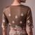 Brown embroidered soft organza saree with unstitched blouse
