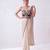 Cream embroidered lycra corset blouse and saree