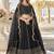Black Art Silk Semi Stitched Semi Stitched Lehenga Choli with Embroidery work