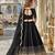 Black Art Silk Semi Stitched Semi Stitched Lehenga Choli with Embroidery work