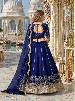 Violet Art Silk Semi Stitched Semi Stitched Lehenga Choli with Embroidery work 2