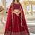 Red Art Silk Semi Stitched Semi Stitched Lehenga Choli with Embroidery work