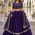 Violet Satin Semi Stitched Lehenga Choli with Embroidery Zari Sequins Work