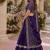 Violet Satin Semi Stitched Lehenga Choli with Embroidery Zari Sequins Work