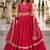 Red Satin Semi Stitched Lehenga Choli with Embroidery Zari Sequins Work
