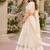 White Satin Semi Stitched Lehenga Choli with Embroidery Zari Sequins Work