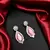 Pink Cat Eye Tear Drop Chandelier Earrings, Silver Cubic Zirconia Bridal Dangle Wedding Jewelry