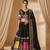 Black Cotton Navratri Mirror Work Lehenga Choli With Dupatta