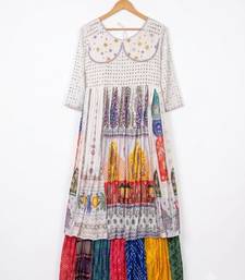 White Colourful Muslin Cotton Navratri Lehenga Choli With Dupatta