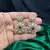 Gold Plated Ruby CZ Hexagon Drop Earrings, Traditional Indian Bridal Statement Jewelry