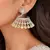 Yellow Chandelier Earrings, Silver CZ Jhumka, Modern Indo-Western Bridal Jewelry