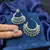 Yellow Chandelier Earrings, Silver CZ Jhumka, Modern Indo-Western Bridal Jewelry