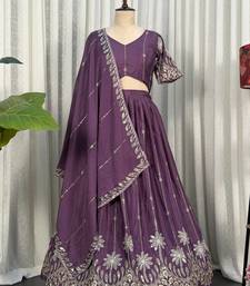 Elegant Purple Embroidered Lehenga Choli with Designer Dupatta | Premium Party Wear for Women