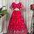 Premium Hot Pink Embroidered Lehenga Choli with Floral Border & Designer Dupatta | Party Wear for Women