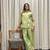 elegant green embroidered kurti palazzo set with floral detailing   premium ethnic wear for