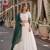 D Green&White Viscose Semi Stitched Lehenga Choli with Zari Temple Weaving Work