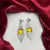 Yellow Citrine Emerald-Cut Statement Drop Earrings, Art Deco Chandelier Bridal Jewelry