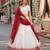 Maroon&White Viscose Semi Stitched Lehenga Choli with Zari Temple Weaving Work