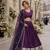 Wine Dola Silk Semi Stitched Lehenga Choli with Meena Weaving & Sequins Coding Work