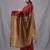 red cotton blend handspun soft saree with contrast beige pallu