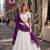Purple&White Viscose Semi Stitched Lehenga Choli with Zari Temple Weaving Work