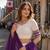 Purple&White Viscose Semi Stitched Lehenga Choli with Zari Temple Weaving Work