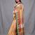 cream handspun cotton blend soft saree with woven design