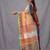 cream handspun cotton blend soft saree with woven design